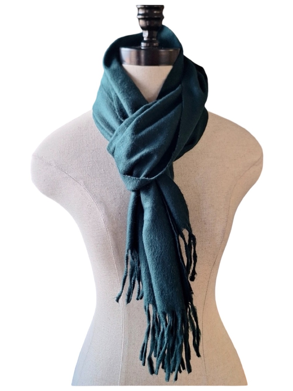 100% Cashmere Fringe Scarf 35x12"